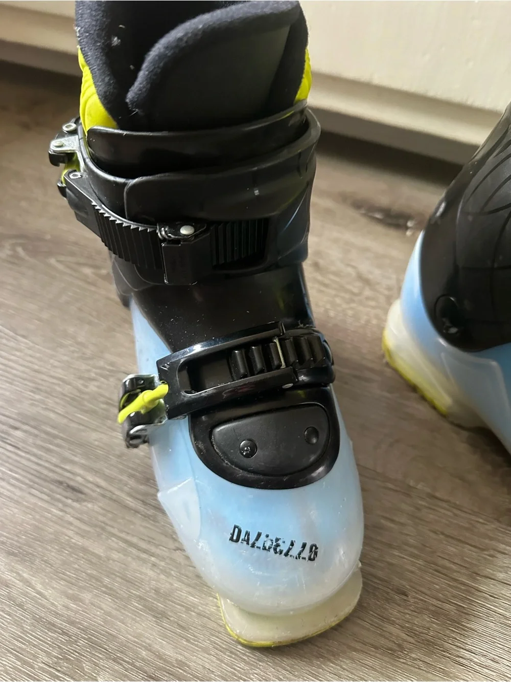 Kids Ski Boots - Blue, Black & Yellow